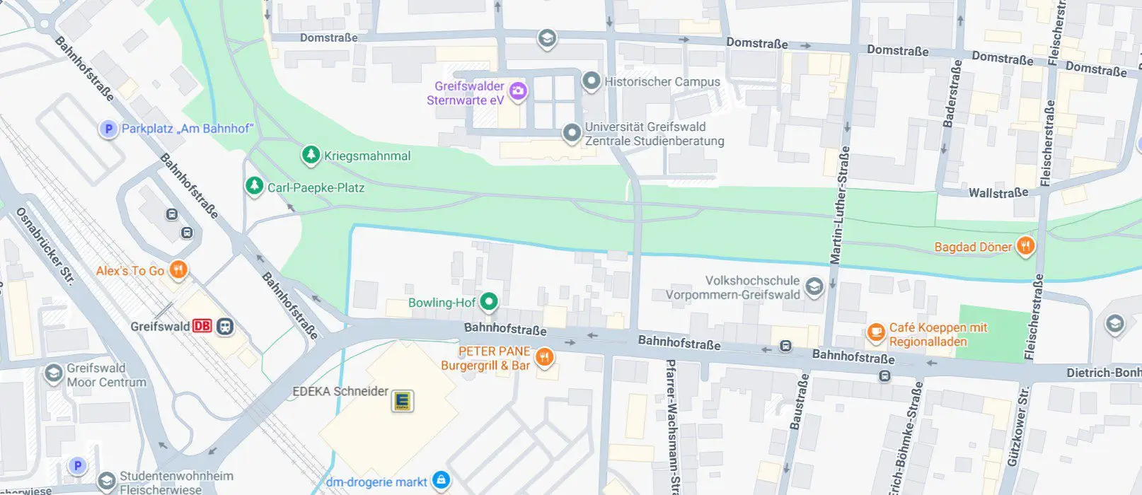 Verkehrsplan zur Baustelle in der Bahnhofstraße mit markierten Einbahnstraßenregelungen.